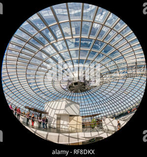 360 degrés - Café à la Musée Perlan (La Perle) Reykjavik, Islande. Banque D'Images