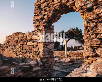 Ruines d'Aliki carrière de pierres et en port de l'île de Thassos Thasos (Grèce), Banque D'Images