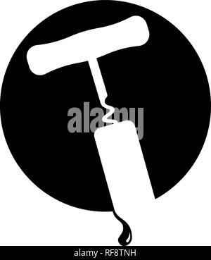 Symbole avec illustration de tire-bouchon et wine drop. Logo pour votre commerce de vins. Vecteur de l'icône. Illustration de Vecteur