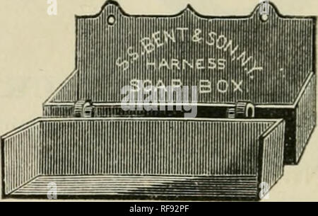 . Catalogue de l'amélioration et breveté des raccords et des appareils stables, laiton nickelé, bronzé et la volaille ; appareils de triage, dog kennels, porte et fenêtres, &c., &amp;amp;c.. Samuel S. Bent (Firm : New York, N. Y. ) ; Chevaux ; accessoires ; stable ; Ferronnerie ; poulets Kennels. Deux tailles. N° 5, d'une éponge en fer forgé n° 2, nouvelle et améliorée et Pinceau Rack. Boîte à savon. Japanned et galvanisé. Fait à tal{,,, ; : ; ' ']'''[. ii{'. Veuillez noter que ces images sont extraites de la page numérisée des images qui peuvent avoir été retouchées numériquement pour plus de lisibilité - coloration et l'apparition de ces illustrations Banque D'Images