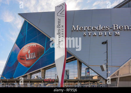 Stade Mercedes-Benz à Atlanta, Géorgie, hôte de l'NFL Super Bowl LIII. Banque D'Images