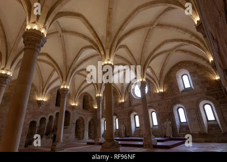 Le réfectoire des moines, le monastère d'Alcobaça, Alcobaça, Portugal Banque D'Images