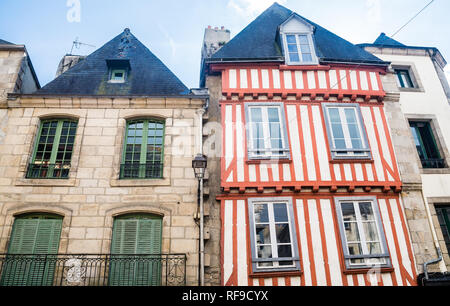 L'architecture traditionnelle bretonne, ville de Quimper, département du Finistère, région Bretagne, France Banque D'Images