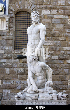 Hercules et statue de Baccio Bandinelli Caco Banque D'Images