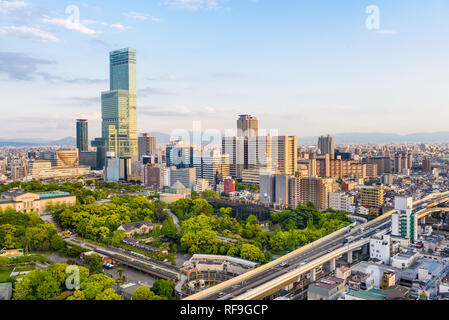 Osaka, Japon paysage urbain dans le district Abeno. Banque D'Images