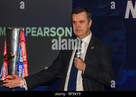 24 janvier 2019, Old Trafford, Manchester, Angleterre, Betfred Lancement Super League 2019 ; Credit : Mark Cosgrove/News Images Banque D'Images