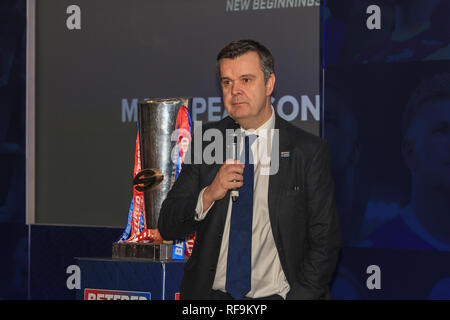 24 janvier 2019, Old Trafford, Manchester, Angleterre, Betfred Lancement Super League 2019 ; Credit : Mark Cosgrove/News Images Banque D'Images