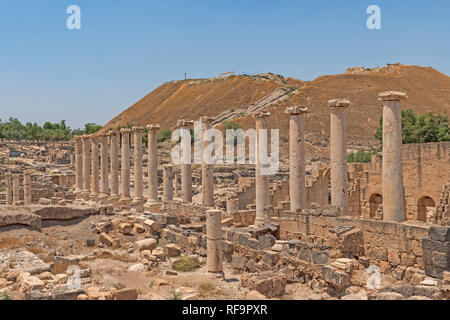 Vestiges de l'ancienne ville de Beit She'an à Beit She'an Parc National en Israël Banque D'Images