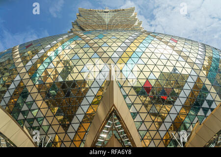 La façade extérieure du Grand Lisboa Hotel et Casino à Macao, en Asie. Banque D'Images