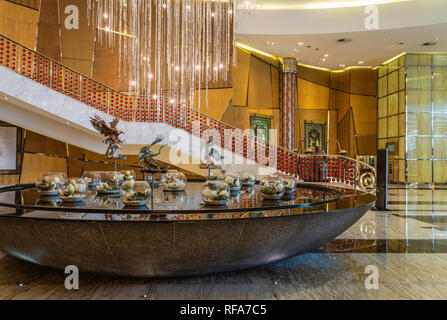 Le décor intérieur du Grand Lisboa Hotel et Casino à Macao, en Asie. Banque D'Images