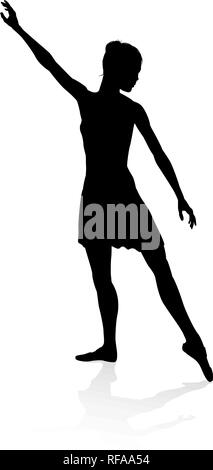 Danseuse de Ballet Ensemble Silhouette Illustration de Vecteur