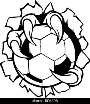 Ballon de soccer Eagle Claw Talons fond Ripping Illustration de Vecteur