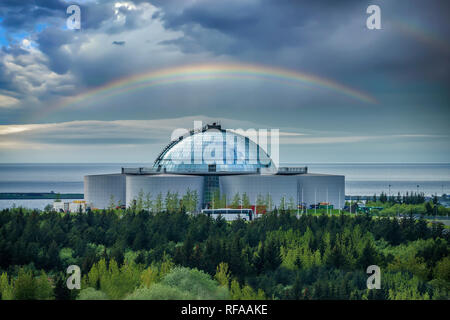 Musée Perlan (La Perle) Reykjavik, Islande. Perlan expose la nature islandaise dans moyens high-tech. Banque D'Images