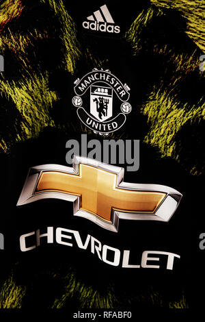 EA Sports Manchester United Jersey en édition limitée. Banque D'Images