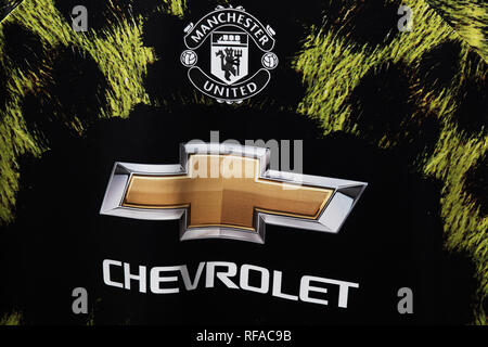 EA Sports Manchester United Jersey en édition limitée. Banque D'Images