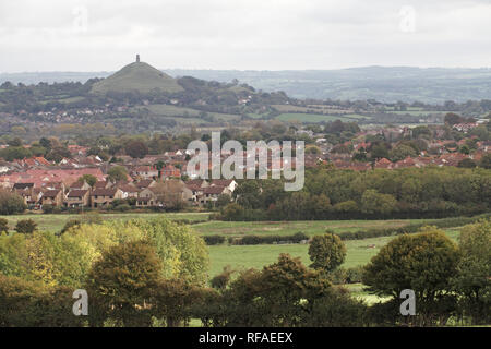 Glastonbury Tor du Poldon England UK Somerset Hills Banque D'Images