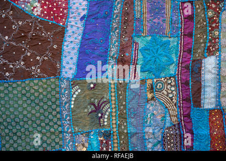 Détail de tapis patchwork. Close up l'Inde Banque D'Images