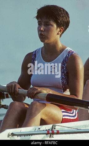 Barcelone, Espagne. GBR W4-. Kim Thomas, 1992 Régate d'Aviron Olympique lac Banyoles, Catalogne [crédit obligatoire Peter Spurrier/ Intersport Images] dernière paire de pointe avec barreur hommes couru aux Jeux Olympiques Banque D'Images