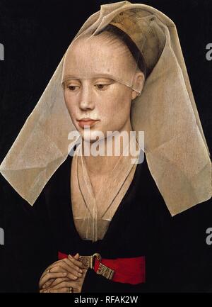 Portrait d'une femme. Date/Période : Ca. 1460. La peinture. Huile sur panneau. Hauteur : 340 mm (13.38 in) ; Largeur : 255 mm (10.03 in). Auteur : Rogier van der Weyden. , ROGIER VAN DER WEYDEN. Banque D'Images