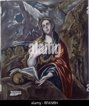 LA MAGDALENA PENITENTE - 1607 - OLEO/LIENZO - 118 x 105 cm. Auteur : EL GRECO. Emplacement : collection privée. MADRID. L'ESPAGNE. Banque D'Images