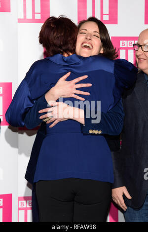 Londres, Royaume-Uni. 24 Jan, 2019. Fiona Shaw & Phoebe Waller pont à l 'Fleabag' Saison 2 dépistage, at the BFI South Bank, Londres. Photo : Steve Sav/Featureflash Crédit : Paul Smith/Alamy Live News Banque D'Images