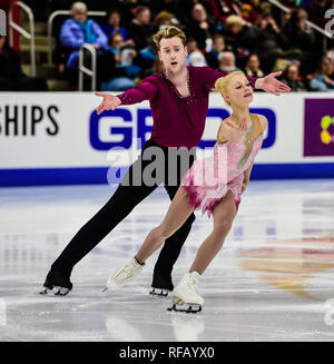 Ann Arbor, Michigan, USA. 24 Jan, 2019. (Nom)-rivalise en c.-à-d.- (les dames programme court) au cours de l'US Figure Skating Championship à Little Caesars Arena, Detroit, Michigan. Crédit : Scott Hasse/ZUMA/Alamy Fil Live News Banque D'Images