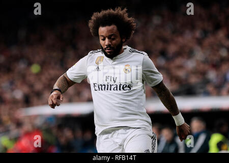 Le Real Madrid Marcelo Vieira au cours de la Copa del Rey match entre le Real Madrid et le FC Barcelone à Santiago Bernabeu Stadium. (Score final : Real Madrid 4 - 2 FC Girona) Banque D'Images