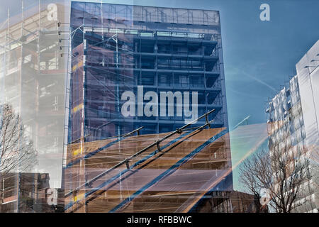Résumé de l'exposition double construction double exposition floue city building Banque D'Images