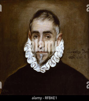 Un chevalier. Caballero de l'ONU. 1584-1594. Huile sur toile. 46x43. Manerist espagnole la peinture. Auteur : EL GRECO. Emplacement : Museo del Prado-PINTURA. MADRID. L'ESPAGNE. Banque D'Images