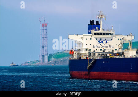 Entrer dans le Bosphore depuis la mer Noire. La Turquie Banque D'Images