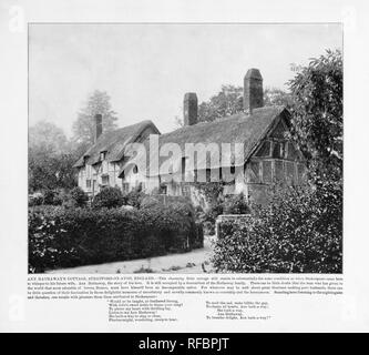 Anne Hathaway's Cottage, Stratford-On-Avon, England, Angleterre, 1893 Photographie Ancienne Banque D'Images