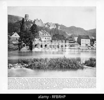 Photographie allemande antique : Heidelberg, Allemagne, 1893 Banque D'Images