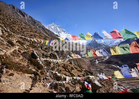 Voir le long du chemin pour Camp de base de l'Everest, Khumbu, Népal Banque D'Images