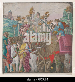 Feuille 5 : Les éléphants, de le triomphe de Jules César. Artiste : Andrea Mantegna (après l'italien, l'Isola di Carturo 1430/31-1506 Mantoue) ; Andrea Andreani (Mantoue, 1558/1559-1629) ; Rapporteur pour avis intermédiaire Bernardo Malpizzi (italien, 1555-1623). Fiche Technique : Dimensions : 14 7/8 × 14 1/2 in. (37,8 × 36,8 cm). Date : 1599. Musée : Metropolitan Museum of Art, New York, USA. Banque D'Images