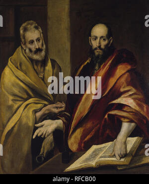 Le St Pierre et Paul. Date/Période : De 1587 jusqu'à 1592. La peinture. Huile sur toile. Hauteur : 105 cm (41,3 in) ; Largeur : 121,5 cm (47,8 in). Auteur : EL GRECO. Banque D'Images