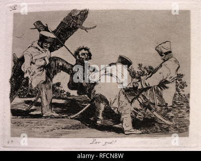Por que ? (Pourquoi ?). En date du : publié en 1863. Technique : gravure, lavis, pointe sèche, burin, et polisseuse. Musée : National Gallery of Art, Washington DC. Auteur : FRANCISCO DE GOYA. GOYA, FRANCISCO DE. Banque D'Images