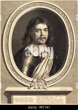 Frederic-Maurice, duc de Bouillon. En date du : 1655. Technique : gravure. Musée : National Gallery of Art, Washington DC. Auteur : Robert Nanteuil. Banque D'Images