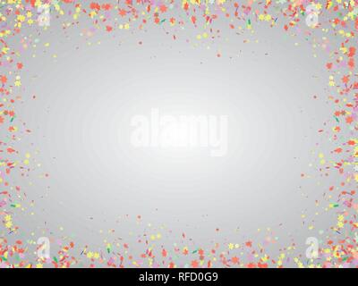 Arrière-plan de fête, entouré d'étoiles multicolores. Contexte de confettis. Vector illustration. Illustration de Vecteur