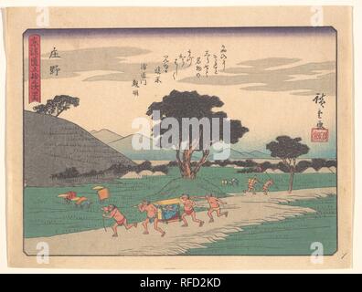 Shono, de la série Les Cinquante-trois Stations du Tokaido Road. Artiste : Utagawa Hiroshige (Japonais, Tokyo (EDO) 1797-1858 Tokyo (EDO)). Culture : le Japon. Dimensions : 7 x 9 in. (17,8 x 22,9 cm). Date : début du xxe siècle. Musée : Metropolitan Museum of Art, New York, USA. Banque D'Images