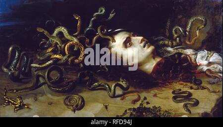 Hoofd van Medusa / tête de Méduse. Date/Période : Ca. 1617-1618. Huile sur panneau. Hauteur : 60,6 cm (23,8 in) ; Largeur : 112 cm (44 in). Auteur : Frans Snyders. PETER PAUL RUBENS. Rubens, Pieter Paul. Banque D'Images