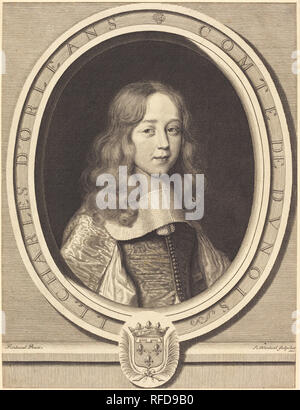 Charles d'Orléans-Longueville, Comte de Dunois. En date du : 1660. Technique : gravure. Musée : National Gallery of Art, Washington DC. Auteur : Robert Nanteuil. Banque D'Images