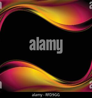 Orange et violet abstrait vagues lisses arrière-plan. Vector illustration Illustration de Vecteur