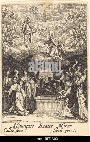 L'Assomption de la Vierge. En date du : en 1630 ou après. Technique : gravure. Musée : National Gallery of Art, Washington DC. Auteur : Jacques Callot. Banque D'Images