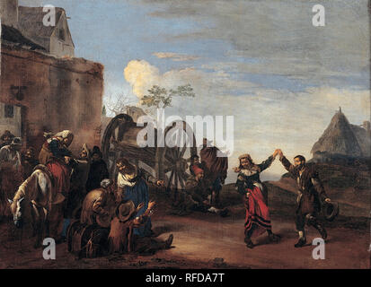 Bambocciata (l'enfantillage). Date/Période : première moitié du XVII siècle. La peinture. Huile sur toile. Hauteur : 500 mm (19.68 in) ; Largeur : 690 mm (27.16 in). Auteur : MICHELANGELO CERQUOZZI. CERQUOZZI, Michelangelo. Banque D'Images