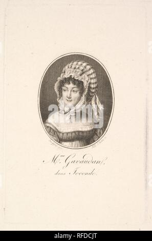 Portrait de madame Gavaudan. Artiste : Augustin de Saint-Aubin (français, Paris 1736-1807 Paris). Fiche Technique : Dimensions : 13/16 9 × 7 5/16 in. (25 × 18,6 cm) Plaque : 5 × 3 13/16 3/4 in. (14,8 × 9,6 cm). Musée : Metropolitan Museum of Art, New York, USA. Banque D'Images