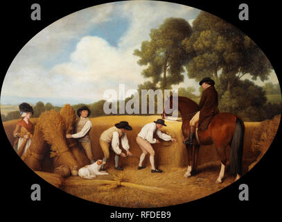 Reapers. Date/période : 1795. La peinture. L'émail sur biscuit Wedgwood faïence. Hauteur : 768 mm (30.23 in) ; largeur : 1 029 mm (40.51 in). Auteur : George Stubbs. STUBBS, GEORGE. Banque D'Images