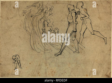 Étude pour Pilgrim's Progress ( ?). Dimensions : hors tout : 16,5 x 24,2 cm (6 1/2 x 9 1/2 in.). Médium : plume et encre grise sur graphite sur papier vergé. Musée : National Gallery of Art, Washington DC. Auteur : JOHN FLAXMAN. Banque D'Images
