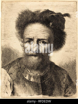 L'ancien soldat. En date du : ch. 1750. Dimensions : 18,9 x 15,1 plaque : cm (7 7/16 x 5 15/16 in.) : 19,1 x 15,3 Fiche cm (7 1/2 x 6 in.). Technique : gravure sur bois sur papier. Musée : National Gallery of Art, Washington DC. Auteur : Georg Friedrich Schmidt. Banque D'Images