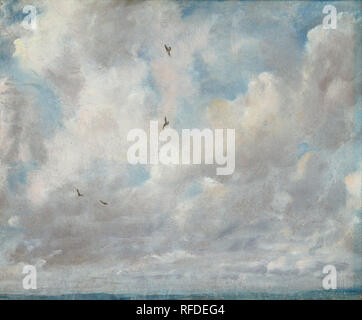 L'étude des nuages. Date/période : 1821. La peinture. Huile sur papier mis à bord. Hauteur : 343 mm (13,50 po) ; Largeur : 397 mm (15.62 in). Auteur : John Constable. Banque D'Images