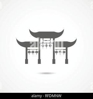 Icône gates chinois Illustration de Vecteur